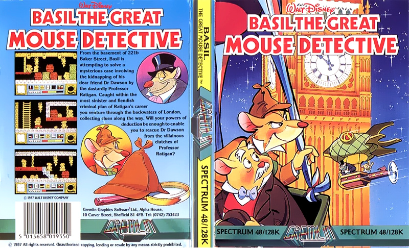 Basil The Great Mouse Detective box art for ZX Spectrum